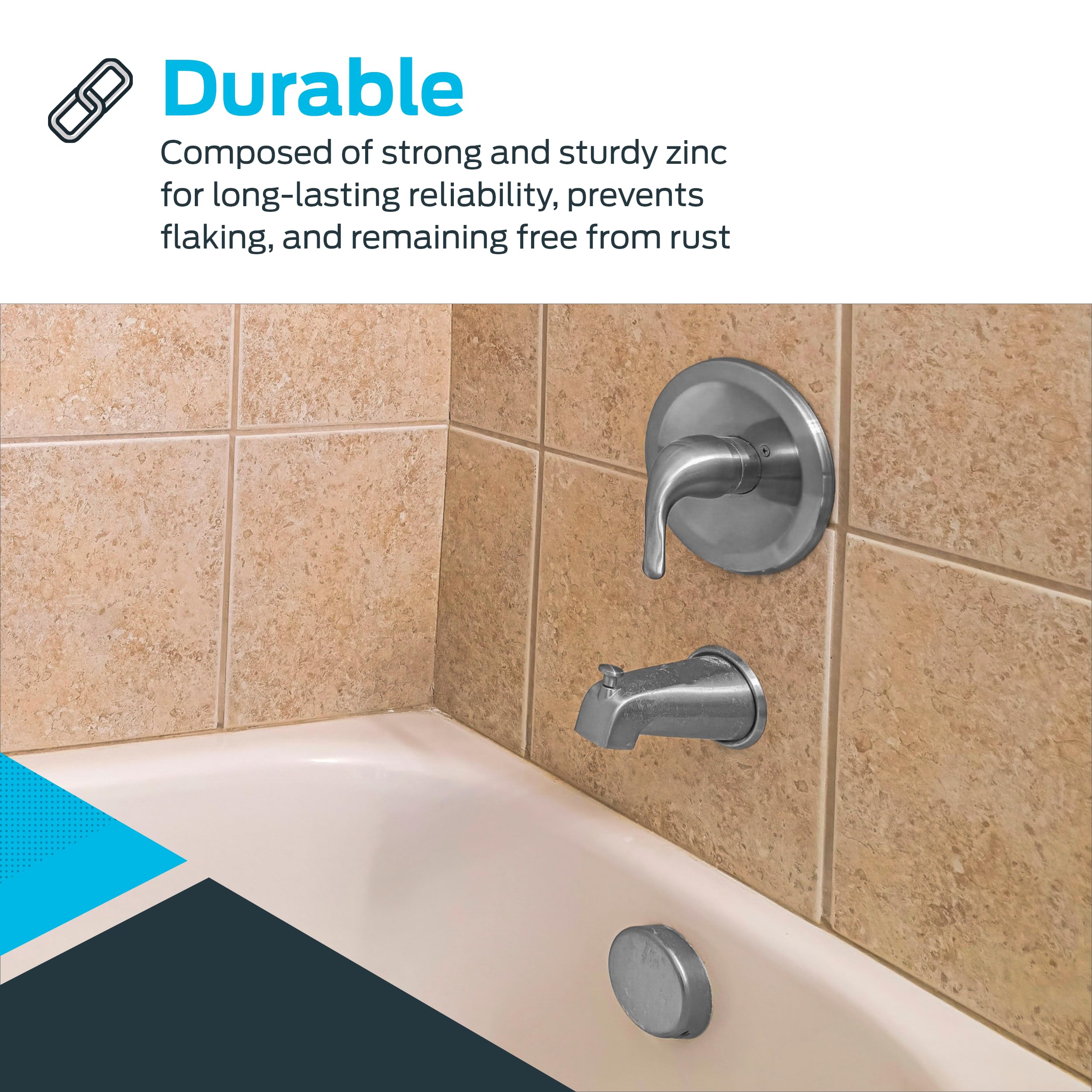 EZ-Flo 7 Inch Slide-On Zinc Bath Tub Diverter Spout with Set Screw